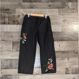 Larry Levine crop embroidery pants 6p
